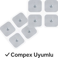 8'li Compex Uyumlu Elektrot Pedi Seti 5X5CM, Çıtçıtlı Tens Pedleri