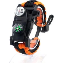 Periboia Pusula,fenerli Yüksek Desibel Düdüklü Hayatta Kalma Kamp Bilekliği - Turuncu