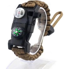 Periboia Pusula,fenerli Yüksek Desibel Düdüklü Hayatta Kalma Kamp Bilekliği - Kahverengi