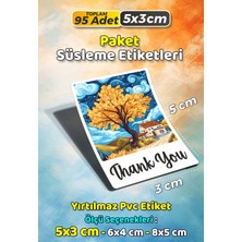 Sb Store Van Gogh Tarzı Ambalaj Hediye Süsleme Etiketi Model 9 - 95 Adet 5cm