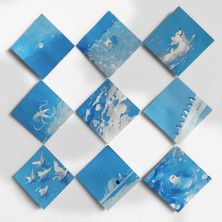 Henno Mavi Temalı 25'li Pul Sticker Seti | Scrapbook & Bullet Journal, Ajanda Çıkartmaları