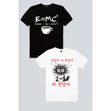 Rock&Roll Enarjik Kahve, Sabah Kahvesi 2'li Kadın Tshirt Eko Paket