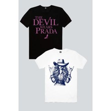 ROCKANDROLL Marka Sever Siyah, Şapkalı Kız 2'li Kadın Tshirt Eko Paket