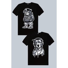Rock&Roll Hiphop Teddy, Kolyeli Pit 2'li Erkek Tshirt Eko Paket