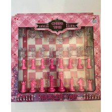 Mavi Su Dünyası Satranç Seti Pembe Renk 26X25 cm