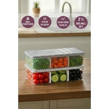 Selka Home 2 Adet 2 Lt. Nora Bölmeli Organizer Buzdolabı Buzluk Düzenleyici Saklama Kabı