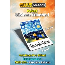 Sb Store Van Gogh Tarzı Ambalaj Hediye Süsleme Etiketi Model 3 - 95 Adet 5cm