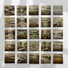 Henno Vintage Sisli Manzara Temalı 25'li Pul Sticker Seti | Scrapbook & Bullet Journal Çıkartmaları