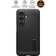 Spigen Galaxy S26 ile Uyumlu Magnet Kılıf Tough Armor Mag Fit Stand özellikli Çift Katmanlı Zırh Koruma Siyah Kapak - ACS11062 (Spigen TR Garantili)