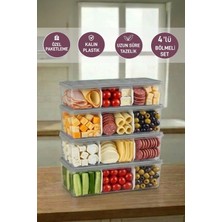 Selka Home 4 Adet 2 Lt. Nora Bölmeli Organizer Buzdolabı Buzluk Düzenleyici Saklama Kabı