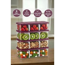 Selka Home 4 Adet 2 Lt. Nora Bölmeli Organizer Buzdolabı Buzluk Düzenleyici Saklama Kabı