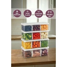 Selka Home 4 Adet 2 Lt. Nora Bölmeli Organizer Buzdolabı Buzluk Düzenleyici Saklama Kabı