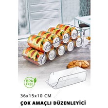 Nandy Home Çok Amaçlı Düzenleyici Şeffaf Renkli Küçük Boy 36 x 15 x 10 cm Buzdolabı ve Dolap İçi Kullanım