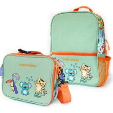 Milk&moo Jungle Friends Desenli Çocuk Sırt Çantası ve Isı Yalıtımlı Beslenme Çantası Seti 1 Adet 25x33x10