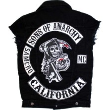 Modaroma Sons Of Anarchy Siyah Kot Yelek Erkek Kullanıma Uygun L Beden Normal Kesim Tasarım