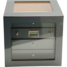 Premium Quality Premiumquality Recoleta Karbon Desenli Sedir Humidor Puro Kutusu