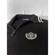 Elku Moda Erkek Polo Yaka T-Shirt Yarım Fermuarlı Smart-Casual Fit Tişört Pamuklu Golf ve Günlük Spor T-Shirt