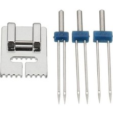 İşkur Makina Nervür Çiftli Dikiş Makine İğne Ve Ayak Seti 4 Parça Ev Tipi Kullanım İçin