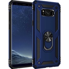 ZM Store Galaxy S8 Plus Uyumlu Kılıf Vega Tank Yüzüklü Standlı Kapak