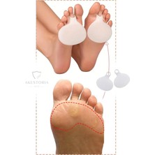 Iki Adet Beyaz Orta Parmak Metatarsal Silikon Pedi ve Nasır Koruyucu