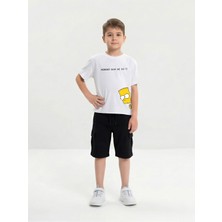 Broco Erkek Kız Çocuk Kombini Alt-Üst Takım Şort   Baskılı T-Shirt Nobody Saw Me Do It