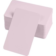 Pazarcan Boş Kelime Kartları 5x8 cm - 50 Adet Oval Kenarlı | Tabu &amp; Not Kartları - Pembe
