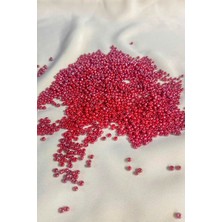 08 Kum Parlak Janjan Kırmızı Boncuk 3 mm (100 gr 6000 Adet)