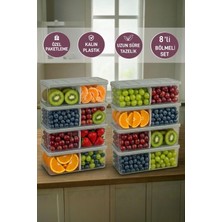 Selka Home 8 Adet 2 Lt. Nora Bölmeli Organizer Buzdolabı Buzluk Düzenleyici Saklama Kabı