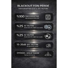 Taç Açık Mavi Blackout Işık Geçirmez Kornişli Karartma Saten Perde Lüks Fon Perde Antrasit