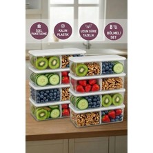 Selka Home 8 Adet 2 Lt. Nora Bölmeli Organizer Buzdolabı Buzluk Düzenleyici Saklama Kabı