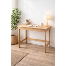 %100 Masif Çam Ahşap 50X70 Çalışma Masası – El Yapımı Minimal Doğal Masa, Dayanıklı Yazı Masası, Bilgisayar Masası, Ofis Masası