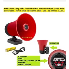 Araç Üstü Mıknatıslı Bluetooth'lu Usb'li Şarjlı 50 Watt Harici Hoparlör