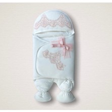 LTG Nova Yenidoğan Fistolu Fiyonk Kurdelalı Şapkalı Lüks Kız Erkek Bebek Ayaklı Kundak Bebek Battaniyesi Pem