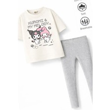 Belya Kids Wear Kız Çocuk Tam Kalıp Üst Oversize Altı Taytlı Kur Melo TASARIM43  Alt Üst Takım
