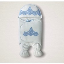 LTG Nova Yenidoğan Fistolu Fiyonk Kurdelalı Şapkalı Lüks Kız Erkek Bebek Ayaklı Kundak Bebek Battaniyesi Mi