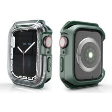 Apple Watch 38MM Uyumlu Zore Watch Gard 08 Sert Pc + Silikon Koruyucu