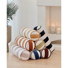 Hestia Home Silindir Yastık Kadife Çizgili