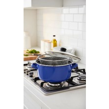 Nishev.com Evini Sev Lüks Italyan Emaye Kızartma Tenceresi – 22 cm 3,5 lt