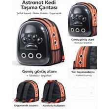 Karamel Pet Patili Astronot Şeffaf Kapılı Taşıma Sırt Çantası Kremit Rengi 24X32X42 cm
