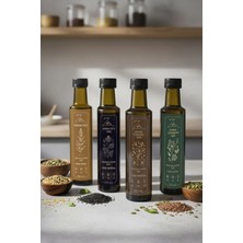 Zafir Natural 4'lü Gurme Yağ Seti - YENİ SERİ (Çörek Otu, Susam, Keten Tohumu, Kabak Çekirdeği) 250ml x 4