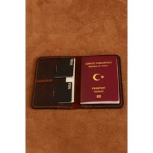 Akronium Leather Hakiki Deri El Yapımı Pasaport Cüzdanı
