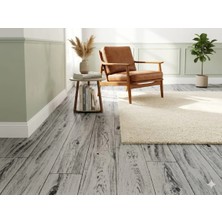 ÜN.K Beyaz Şık Görünümlü Pvc Mineflo Zemin Muşambası Keçeli Parke Desen Yanmaz Yer Muşambası