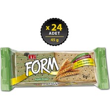 Eti Form Kepekli Bisküvi 45 g x 24 Lif Kaynağı ve Yağı %36 Azaltılmış Sağlıklı Atıştırmalık