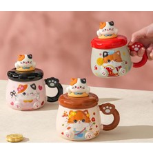 Toptan Bulurum Kedi Desenli Figürlü Seramik Bardak