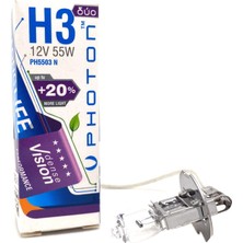 Photon H3 55 Watt 12V Dense Vision +%20 Fazla Işık Hjen Far Ampulü Sarı