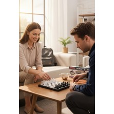 BURADABULDUN Manyetik Satranç Tavla Dama 3 Ü 1 Arada Oyun Seti Katlanabilir