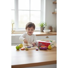 BURADABULDUN Kesilebilir Ahşap Meyve Sebze Seti 23 Parça - Eğitici Oyuncak Mutfak Seti