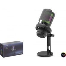 Marsilyan Gaming Rgb Masaüstü Mikrofon USB Type-C 192KHZ 24BIT - Siyah ME6PB