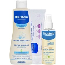 Mustela Set | 500 ML Şampuan - 110 ML Masaj Yağı - 50 ML Pişik Kremi Hassas Ciltler İçin