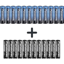Panasonic 24'lü 1,5 V Voltajlı Tek Kullanımlık Pil Paketi 12 AA ve 12 AAA